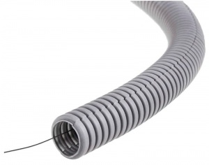 Труба гофрированная ПВХ 20 мм с протяжкой тяжелая серая DKC серии Octopus (100м) DKC