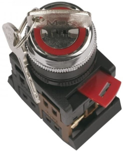 Переключатель АKS-22 черный с ключом 2 положения I-O 1з+1р IEK