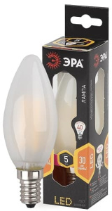 Лампа светодиодная F-LED Свеча матовая B35-5W-827-E14 frost ЭРА