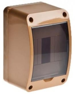 68304К Тусо Щит распределительный навесной под пломбу КМПн-4 Коричневый с прозрачной дверью