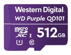 MicroSDHC 512ГБ, Class 10 UHS 1 (WDD512G1P0C) Карта памяти WD Purple SC QD101 Ultra Endurance Western Digital