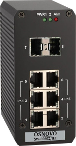 SW-60602/ILC Промышленный PoE коммутатор на 8 портов OSNOVO
