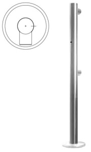 Praktika Стойка  ограждения односторонняя (2 муфты, отверстие под фиксатор справа) Стойка ограждения Praktika Стойка  ограждения односторонняя (2 муфт