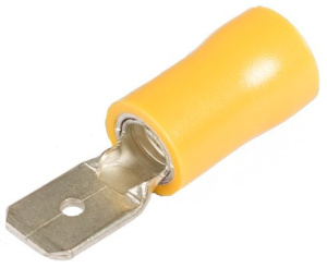 Разъем плоский виброустойчивый ВРПИ-П 6.0–(6.3)  (жел) (100 шт) КВТ