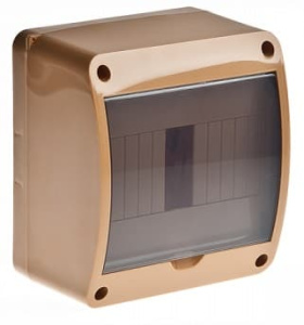 68306К Тусо Щит распределительный навесной под пломбу КМПн-6 Коричневый с прозрачной дверью