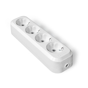 Колодка UNIVersal 4 гнезда с заземлением AБС-пластик