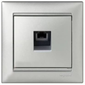 770138 Розетка Алюминий Legrand Valena телефонная 1xRJ11