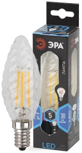 Лампа светодиодная F-LED Свеча витая BTW-5W-840-E14 ЭРА