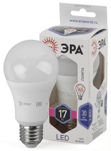 Лампа светодиодная LED Груша A60-17W-860-E27 ЭРА