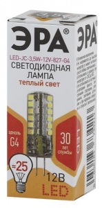 Лампа светодиодная LED JC-3,5W-12V-827-G4 ЭРА