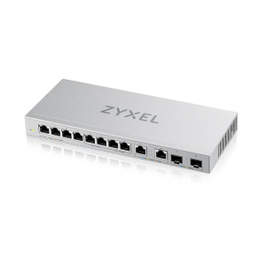 XGS1010-12-ZZ0101F Коммутатор 8xGE, 2x1/2,5GE, 2xSFP+, настольный, бесшумный ZYXEL