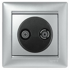 770134 Розетка Алюминий Legrand Valena TV- FM проходная