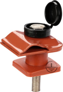 GALMAR Зажим на фасад для токоотвода с возвышением (высота 15 мм; оцинк. сталь с покраской)