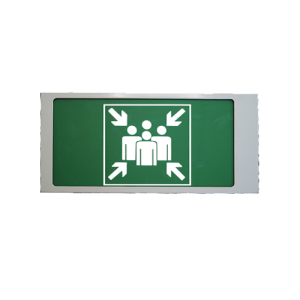 Ирида-Гефест "Место сбора", мигающий, трафаретный (Т–Е21–Бел/Зел–2х5-миг) Оповещатель охранно-пожарный световой Гефест