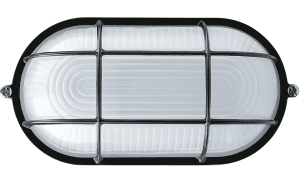 Влагозащищенный светильник Navigator 94 814 NBL-O2-100-E27/BL (НПБ 1202 / НПП 1202) черный круг с решеткой 100Вт IP54