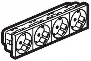 Legrand Mosaic 077254 Модуль розетки 4х2К+3 под углом 45°,безвинтовые зажимы, проходной,белый