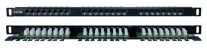PPHD-19-24-8P8C-C5E-110D Патч-панель высокой плотности 19", 0.5U, 24 порта RJ-45, категория 5E, Dual IDC Hyperline