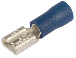 Разъемы плоские изолированные «мама» с ПВХ манжетой РПИ-М 2.5–(4.8) (син) (100 шт) КВТ