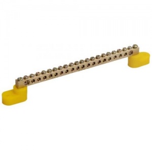 Шина PE земля на двух угловых изоляторах ШНИ-8х12-6-У2-Ж IEK