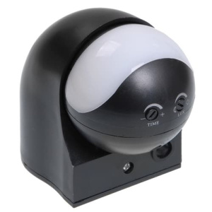 Датчик движения ИЭК ДД-010 1100Вт угол обзора 180 градусов IP44 черный