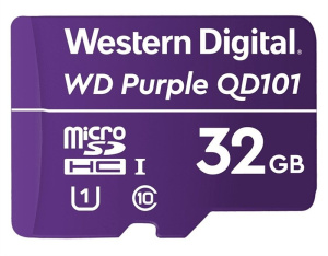 MicroSDHC 32ГБ, Class 10 UHS 1 (WDD032G1P0C) Карта памяти WD Purple SC QD101 Ultra Endurance Western Digital
