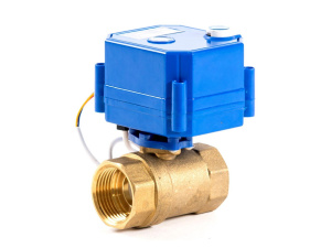 Шаровый кран 1" с электроприводом, 12V, 100мА, время откр/закр - 7/10 сек. Бастион