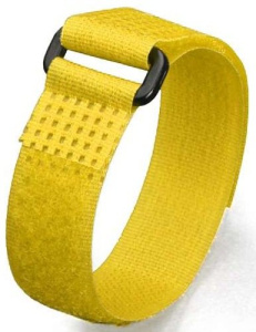 Кабельные стяжки Велькро с пластиковой пряжкой КСВ-П 25х450 (жел) (10шт.) КВТ