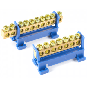 Шина 6х9 N нулевая на малом изоляторе 15 на Din-рейку