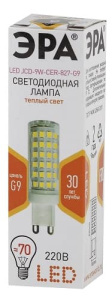 Лампа светодиодная LED JCD-9W-CER-827-G9 ЭРА