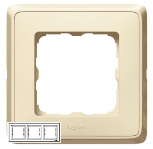 773753 Рамка Legrand Cariva 3 поста Слоновая кость