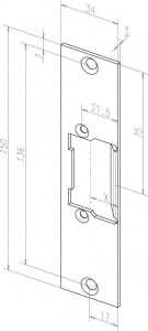 kF(262 02) (-------26202-01) лицевая панель серая Планка, плоская, короткая Eff-Eff