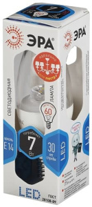 Лампа светодиодная LED Свеча B35-7W-840-E14-Clear ЭРА