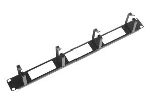 ГКО-О-4.62-9005 Органайзер кабельный горизонтальный с окнами 19" 1U, 4 кольца, цвет черный ЦМО