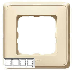 773754 Рамка Legrand Cariva 4 поста Слоновая кость