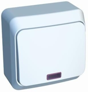 BA10-005B Выключатель Белый Schneider Electric Этюд 1кл. с подсветкой