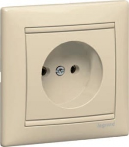 774316 Розетка Слоновая кость Legrand Valena 1-ая без заземления