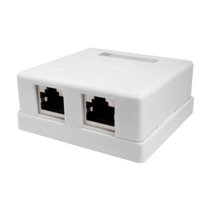 Компьютерная розетка Розетка настенная RJ-45, 8P8C, Cat.5e, 2 порта, FTP (10-0308) SUPRLAN