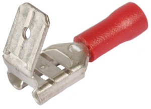 Разъемы плоские ответвительные изолированные с ПВХ манжетой РПИ-О 1.5-(6.3) (кр) (100 шт) КВТ