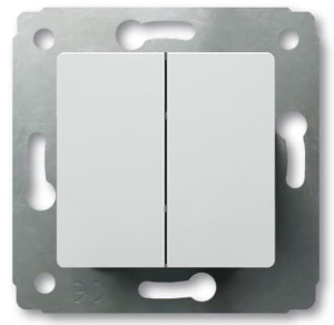 773608 Переключатель двухклавишный на 2 направления Legrand Cariva Белый