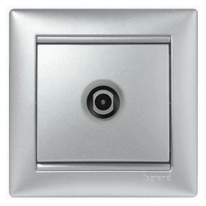 770131 Розетка Алюминий Legrand Valena TV проходная