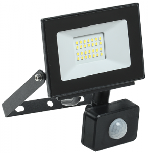 Прожектор светодиодный СДО 06-30Д с датчиком движения IP54 6500K черный IEK