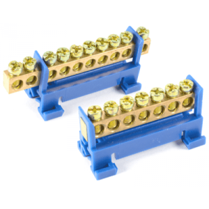 Шина 6х9 N нулевая на малом изоляторе 7 на Din-рейку