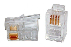 PLUG-4P4C-P-C2-100 (100 шт) Разъем RJ-11 Hyperline