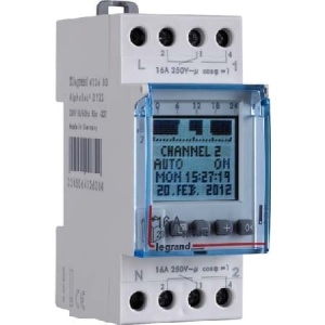 Многофункциональный годовой таймер  с электронным дисплеем Legrand 2 выхода 16А 230В 412630