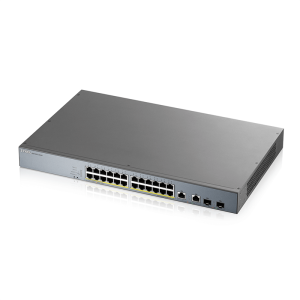 GS1350-26HP-EU0101F L2 коммутатор PoE+ для IP-видеокамер rack 19", 24xGE PoE+, 2xCombo (SFP/RJ-45) ZYXEL