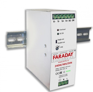 240W/48V/DIN Блок питания FARADAY