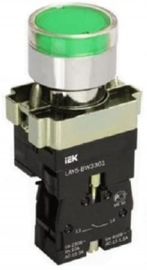 Кнопка управления LAY5-BW3361 с подсветкой зеленый 1з IEK