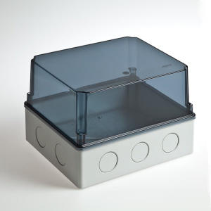 67067П Тусо Коробка распаячная для открытой проводки IP55 Рувинил 247х199х165мм Прозрачная