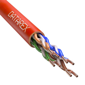 Кабель кат.5е, 4 пары U/UTP, жила 0,51 (+/- 0,01), PVCLS нг(А)-LSLTx, красный, коробка 305