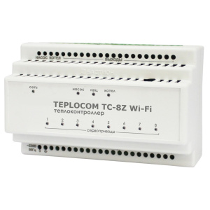 Теплоконтроллер TEPLOCOM TC-8Z для систем отопления с 8 зонами, котлом и насосом Бастион
